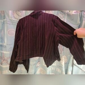 Torrid 2x Black and Gold Pinstripe One Button Blazer 3/4 Sleeves EUC